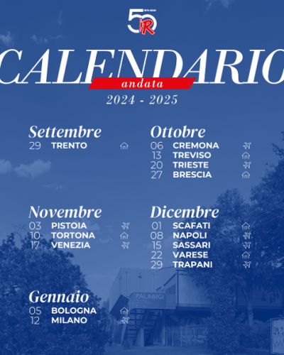 Ufficiale il calendario LBA: per la Pallacanestro Unahotels Reggio Emilia