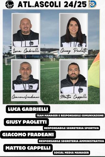 Atletico Ascoli: rinnovi per 4 figure operative