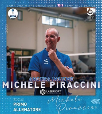 Coach Michele Piraccini confermato sulla panchina della Serie B1 Lasersoft Riccione